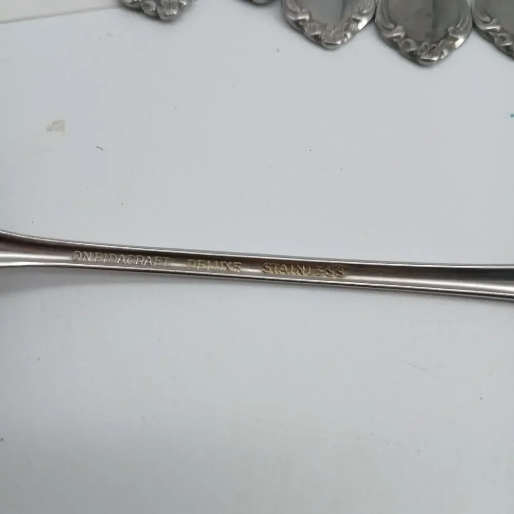 5+2X LH Tsp Oneida CHATEAU Stainless Flatware Long Handle Tea SPOONS Glossy USA